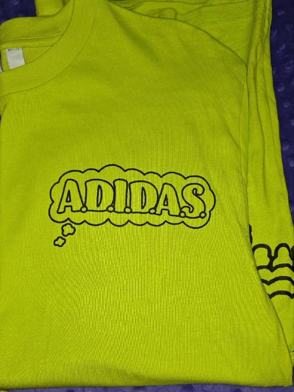 adidas Neon Lime Graphic Tee with Black Logo